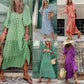 🎊Big price reduction🎊2025 Popular Women's Elegant Puff Sleeve Floral Boho Maxi Dress