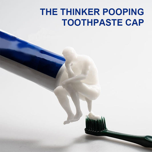 The Thinker Pooping Toothpaste Cap