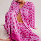 Women's Printed Top & Elastic Waistband Pants Pajama 2-PCS Set