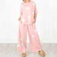 Two-piece women's star patch set with short sleeves