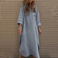 Women’s Casual Solid Color Long Sleeve Dress with Pockets