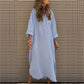 Women’s Casual Solid Color Long Sleeve Dress with Pockets