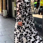 Women’s Elegant Abstract Pattern Flowy Dress