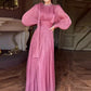 Women's Elegant Lantern Long-Sleeve Maxi Dress