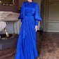 Women's Elegant Lantern Long-Sleeve Maxi Dress