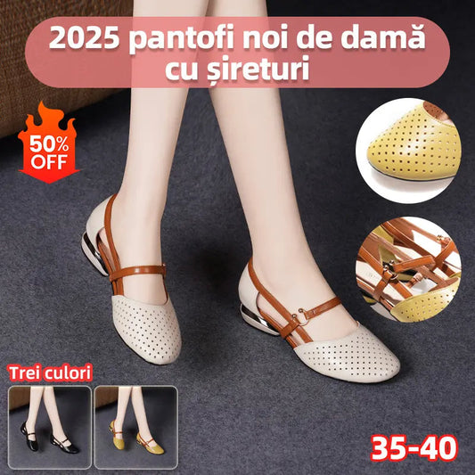 Women's Closed-Toe Low Heel Sandals with Soft Sole