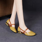 Women's Closed-Toe Low Heel Sandals with Soft Sole