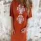 Women's Printed Casual V-Neck Short Sleeve Dresses