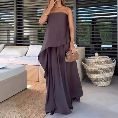 Sexy Strapless Asymmetrical Hem Dress