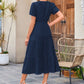Women's Casual Summer Short-Sleeve V-Neck Long Dresses