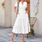 Women's Casual Summer Short-Sleeve V-Neck Long Dresses
