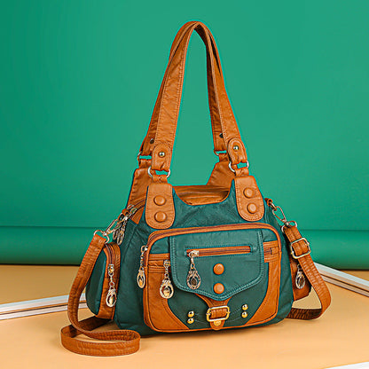 Women's Vintage Multi-Pocket Leather Bag