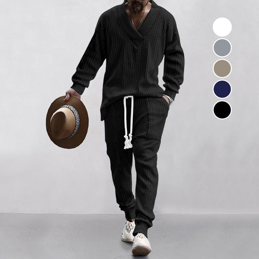 💥Arrived Today-SAVE50%💥Men's 2-Piece V-Neck Baggy Sweatshirt & Joggers Set（The more you buy, the higher the discount）