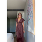 Women’s Solid Color Deep V Maxi Dress