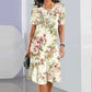 Women's Casual Round Neck Floral Print Short Sleeve Dresses