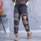Relaxed-Fit Retro Embroidered Harem Pants