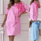 Women's Solid Color Round Neck Midi Dress