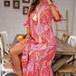 V-Neck Bohemian Side Split Flowy Dress