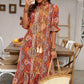 V-Neck Bohemian Side Split Flowy Dress