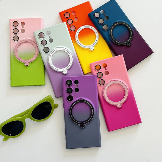 Gradient Magnetic Phone Case with Ring Stand