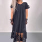 Women's Black Printed Cotton Dress