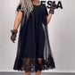 Women's Black Printed Cotton Dress