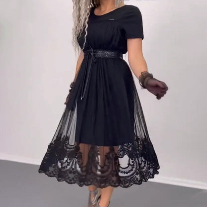 Women's Black Printed Cotton Dress