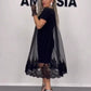 Women's Black Printed Cotton Dress