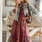 Bohemian V-Neck Smocked Waist Flowy Dress