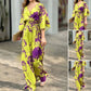 Women’s Trendy Floral Print V-Neck Wide Leg Jumpsuit
