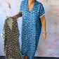 Women's Loose V-Neck Leopard Print Dress