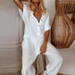 Women's Solid Button Down Jumpsuits with Pockets