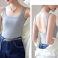 Women's Comfortable Backless Tank Top with Built-in Bra