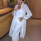 Women's Fashion Lapel Lace Long Shirt