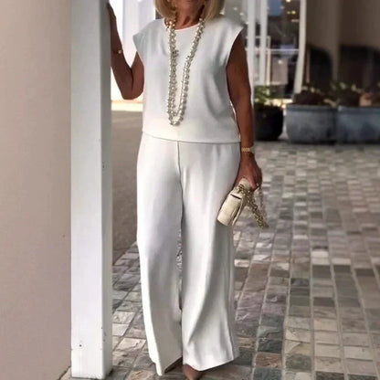 Hot sale 65%OFF🔥Women's Crew Neck Sleeveless Top and Pants Set