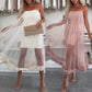 Women's Mesh Patchwork Strapless Dress