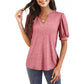 💥Last Day Special Sale 49% OFF👚Women's V-Neck Casual Puff Short Sleeve Top Elegant T-Shirt