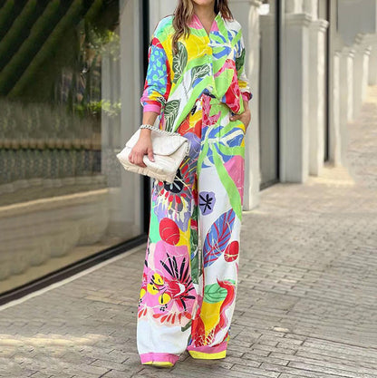 Women's Vibrant Print Two-Piece Set