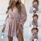Women’s Elegant Lace Long-Sleeve Mini Dress