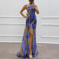 Women's Vibrant One-Shoulder High-Slit Maxi Dress
