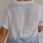Women's Casual Gradient Print Ruffled V-Neck Shirt