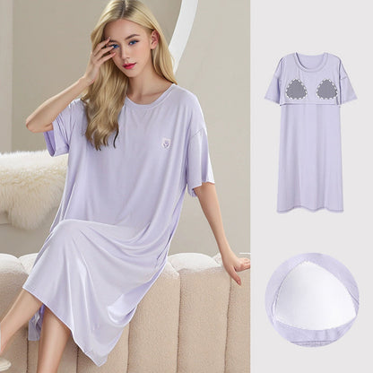 💗Limited Time Half Price Offer💗Women's Loose Pajamas with Built-in Bra Pads