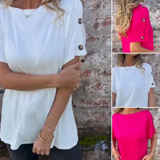 Women's Solid Color Casual Short Sleeve Top