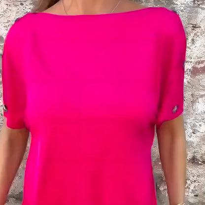 Women's Solid Color Casual Short Sleeve Top