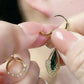 Sparkly Green Dangle Huggie Earrings