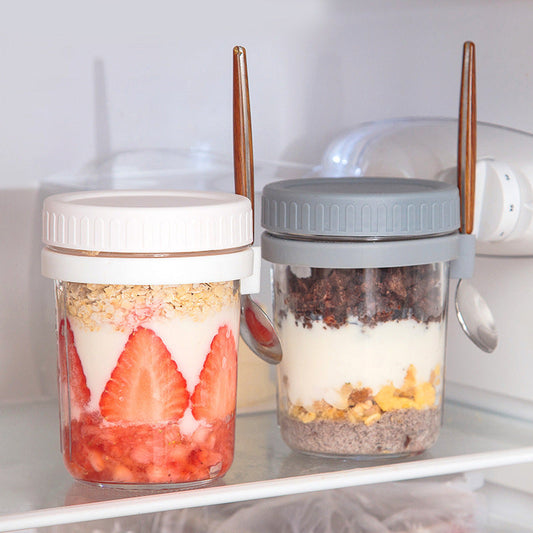 Overnight Oats Containers with Lids ＆ Spoons