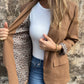 Women’s Stylish Blazer with Leopard Print Lining