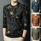 Men's Printed Round-Neck Long-Sleeve Tops