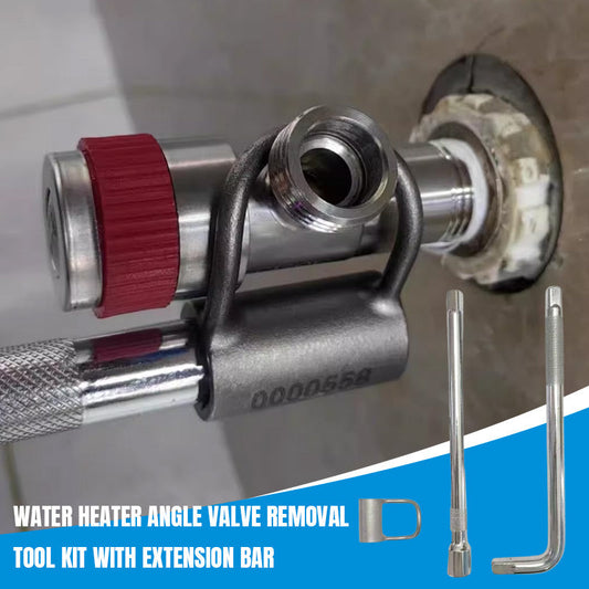 Water Heater Angle Valve Removal Tool Kit with Extension Bar