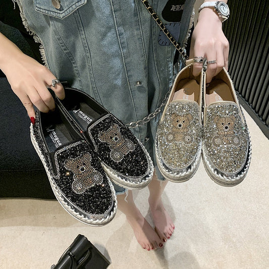 Women's Casual  Thick Sole Shoes With Bear Pattern
